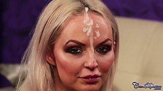 Hot MILF Louise Lee gets massive facial