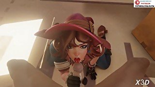 Witch Kiriko Do Amazing Blowjob And Getting Cum In Mouth  Exclusive Hentai Overwatch 4k 60fps