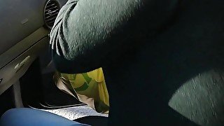 Stepmom buys condoms and fucked in the parking lot behind the cars by her stepson