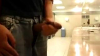 Bigcockflasher - Caught wanking in public restroom