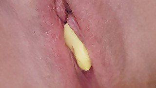 Cougar MILF masturbation with blazing hot Ginger Root insertion