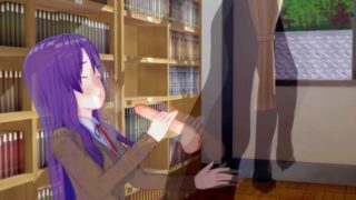 DDLC Yuri Milks Your Cock in the Library