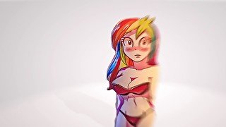 Rainbow Dash с шикарными сиськами [Моя 3D анимация бесплатно]