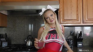 Blonde cheerleader Paisley Porter craves for a delicious cock