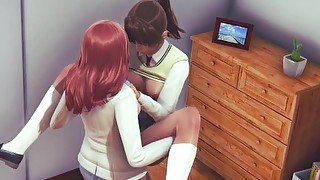 Asian Lesbian Principal POV Fuck Cute Student At Office Room