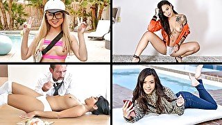 Little Asian Cuties Compilation feat. Ember Snow, Honey Gold, Lulu Chu & Vina Sky - TeamSkeet