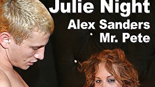 Julie Night & Alex Sanders & Mr.Pete: suck, fuck, anal dap, A2M, facial