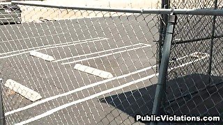 Hot Busty Sweetheart Parking lot Oral Job Job