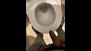 german boy is wanking in mall bathroom stall