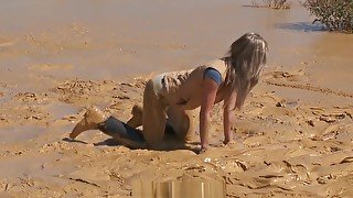 Jodhpurs Blonde Girl in Mud