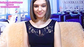 Beautiful little girl having fun on cam