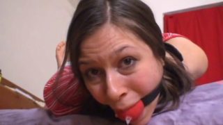 Ballgagged girls gagtalks drooling,