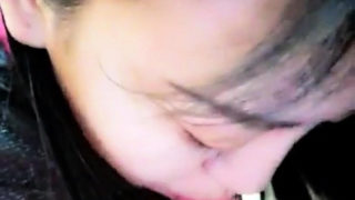 Brunette Crack Whore Giving Sloppy POV Blowjob