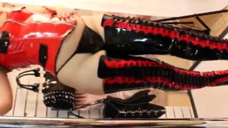 Pleaser-Delight PVC Outfit PVC Thigh High Platform Boots.