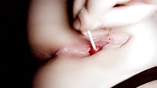 Sticky sweet lollipop fuck my pussy