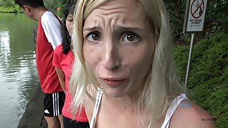 Famous skinny blonde with small tits Piper Perri - Singapore outdoor footage