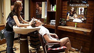 Milf Nicole salon shampooing hairwash