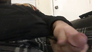 Stroking my hard cock