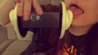 Asmr ear licking, tongue cupping