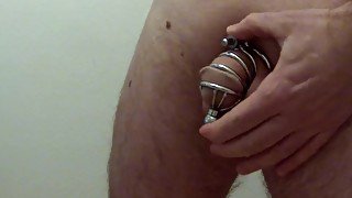 tiny dick lockup in chastity cage #2