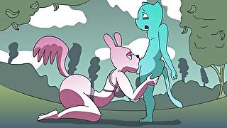 Bunny furry Teen Sucks small Furry DICK! Rule34 original