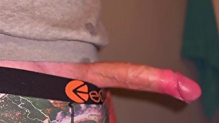 Pocket pussy edging leads to massive cum