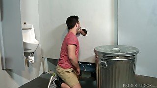 Bathroom glory hole hardcore fuck with gay strangers who just met