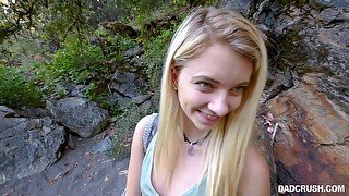 Passionate outdoors fucking with seductive blondie Riley Star