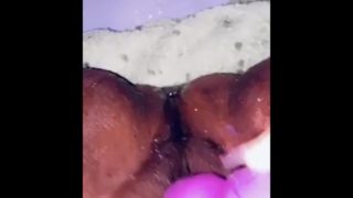 Rubbing clot until huge squirt!