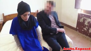 Amateur arab babe in hijab fucked for cash