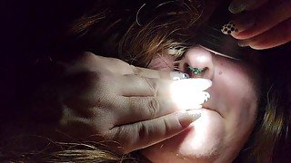 🤩 Charging my Glow in the Dark Nose Ring and Nails!!! 💚