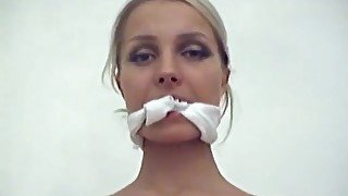 Blonde Cutie Gets Cleave-gagged And Roped