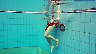 Hot Polish Redhead Swimming In The Pool