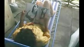 sexy masturbating on terrace