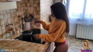 Latika Jha - LJ_015 - Asian / Indian Teen with Huge Boobs Gettin Fucked in her Kitchen / Amateur