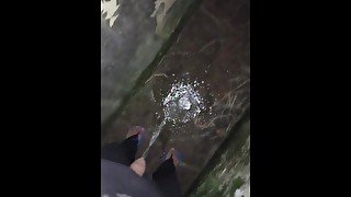 Red face man Peeing on his shoes and feets BIG FETISH IN PISS