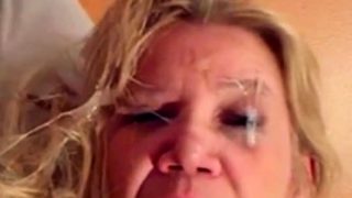 Facial cum , Hair masturbation on Mature