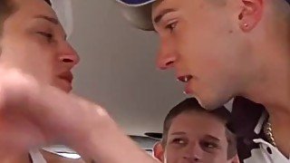 Twinks picked up in a van where they have nice orgy