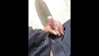 Jerking off and cumming in public