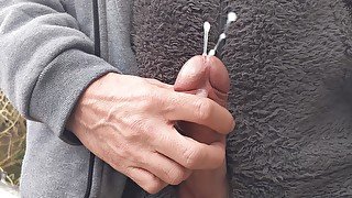 Outdoor Close up Hard Cock Cumshot - Rockard Daddy