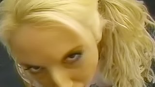 Cute blonde woman is great at sucking her partner's engorged dong