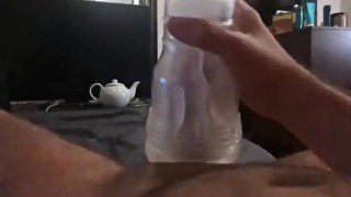 Fleshlight fuck with my Grindr hookup's CUM inside as LUBE!