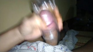 Masturbate with a water bottle