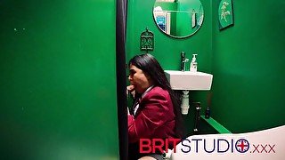 British 18 Year Old In School Uniform Sucks And Swallows At The Gloryhole