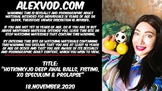 Hotkinkyjo deep anal balls, fisting, XO speculum & prolapse