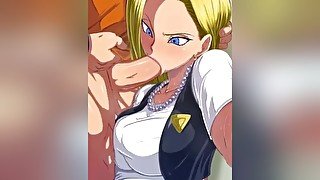 Oral Sex With A Blonde Android 18, She Sucks Cock Perfectly!