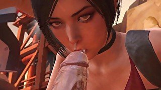 Ada Wong Deephroat Blowjob close up  Resident Evil