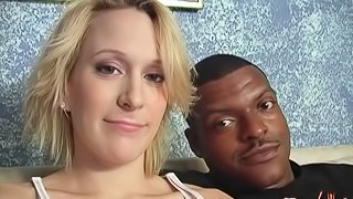 Pregnant interracial fuck with a big facial in her eye