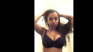 Big Boob girl strip tease on webcam