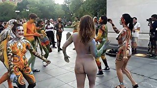 Body Painted Naked In Streets